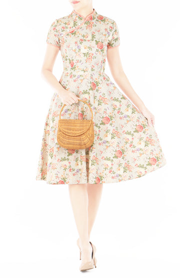 Fine Fortune Porcelain Cheongsam with Pearl Buttons